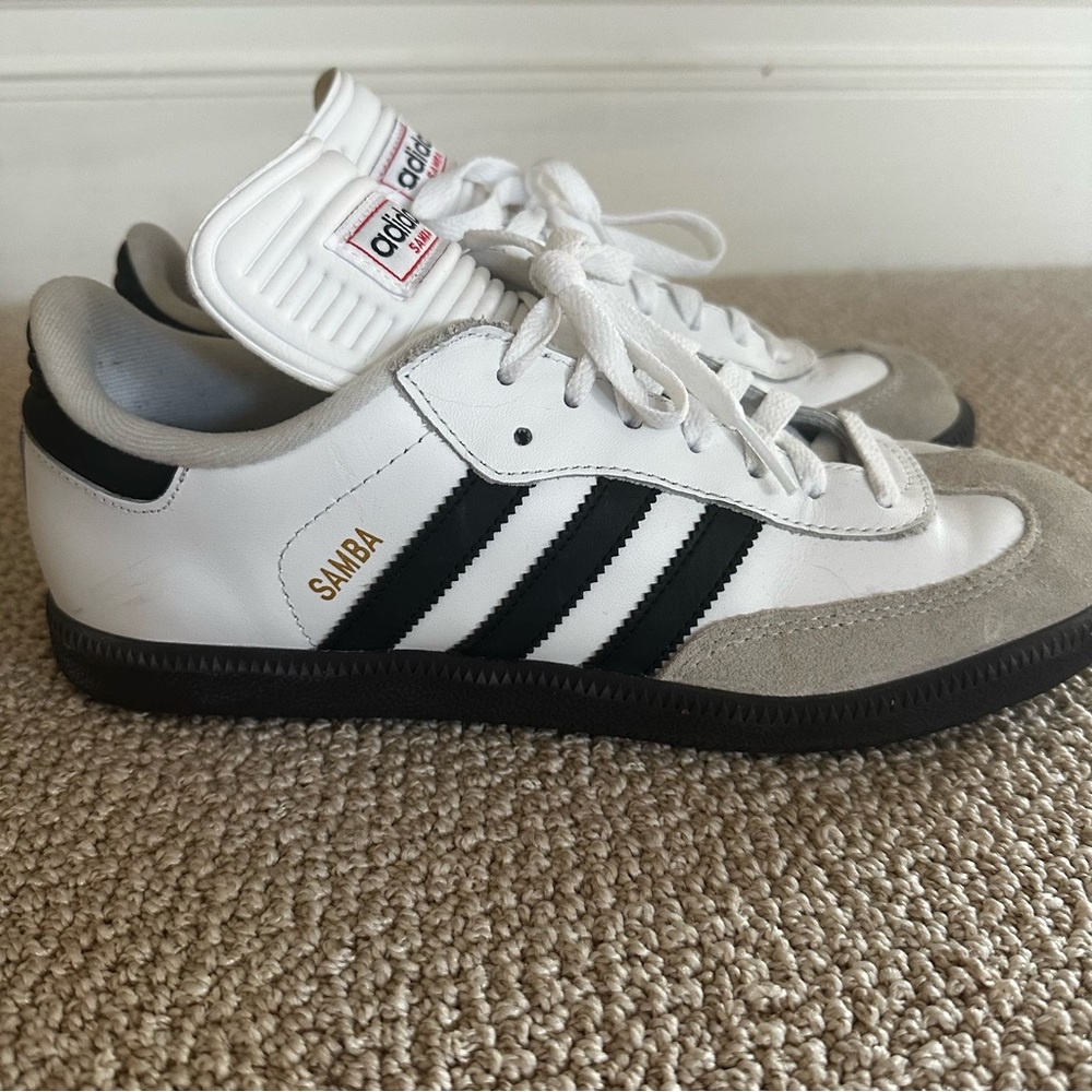 Adidas Samba White and Black Sneakers (size EU 42 or US 8.5M/10W)